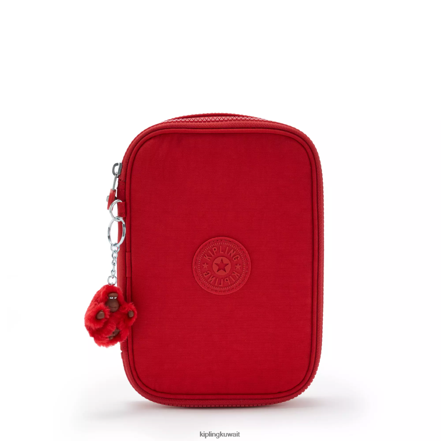 Kipling 100 علبة اقلام نحيف نغمي الكرز ZR2RH571 أقلام وأقلام رصاص