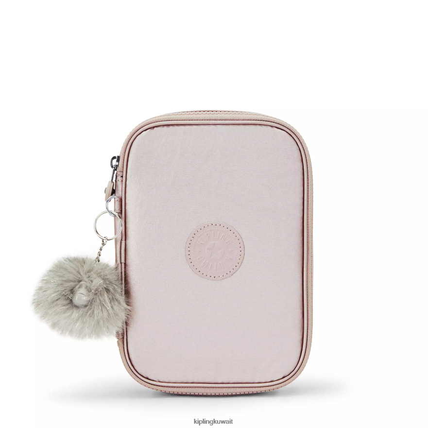 Kipling 100 علبة اقلام معدنية نحيف وردة معدنية ZR2RH597 أقلام وأقلام رصاص