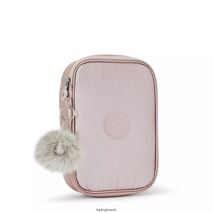 Kipling 100 علبة اقلام معدنية نحيف وردة معدنية ZR2RH597 أقلام وأقلام رصاص