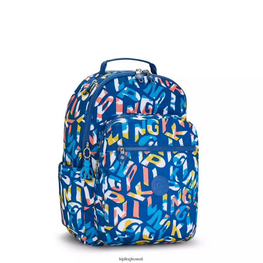 Kipling حقيبة ظهر للكمبيوتر المحمول كبيرة الحجم مطبوعة 15 بوصة من سيول نحيف نيون ZR2RH344 حقائب ظهر للكمبيوتر المحمول