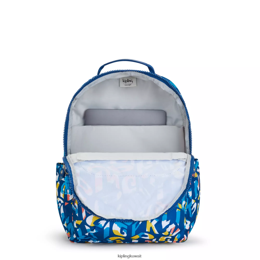 Kipling حقيبة ظهر للكمبيوتر المحمول كبيرة الحجم مطبوعة 15 بوصة من سيول نحيف نيون ZR2RH344 حقائب ظهر للكمبيوتر المحمول