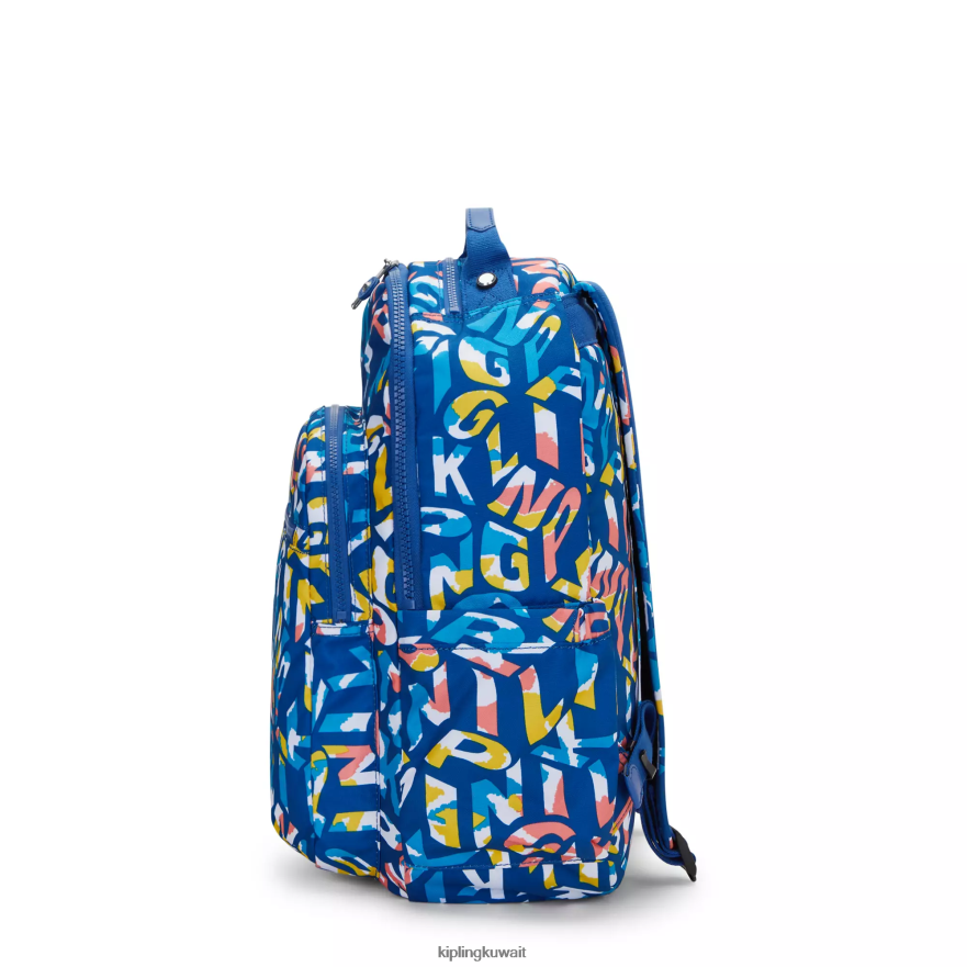 Kipling حقيبة ظهر للكمبيوتر المحمول كبيرة الحجم مطبوعة 15 بوصة من سيول نحيف نيون ZR2RH344 حقائب ظهر للكمبيوتر المحمول