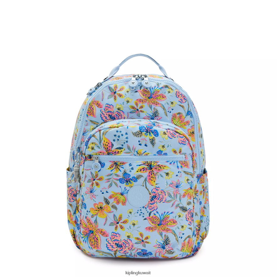 Kipling حقيبة ظهر للكمبيوتر المحمول كبيرة الحجم مطبوعة 15 بوصة من سيول نحيف الزهور البرية ZR2RH346 حقائب ظهر للكمبيوتر المحمول