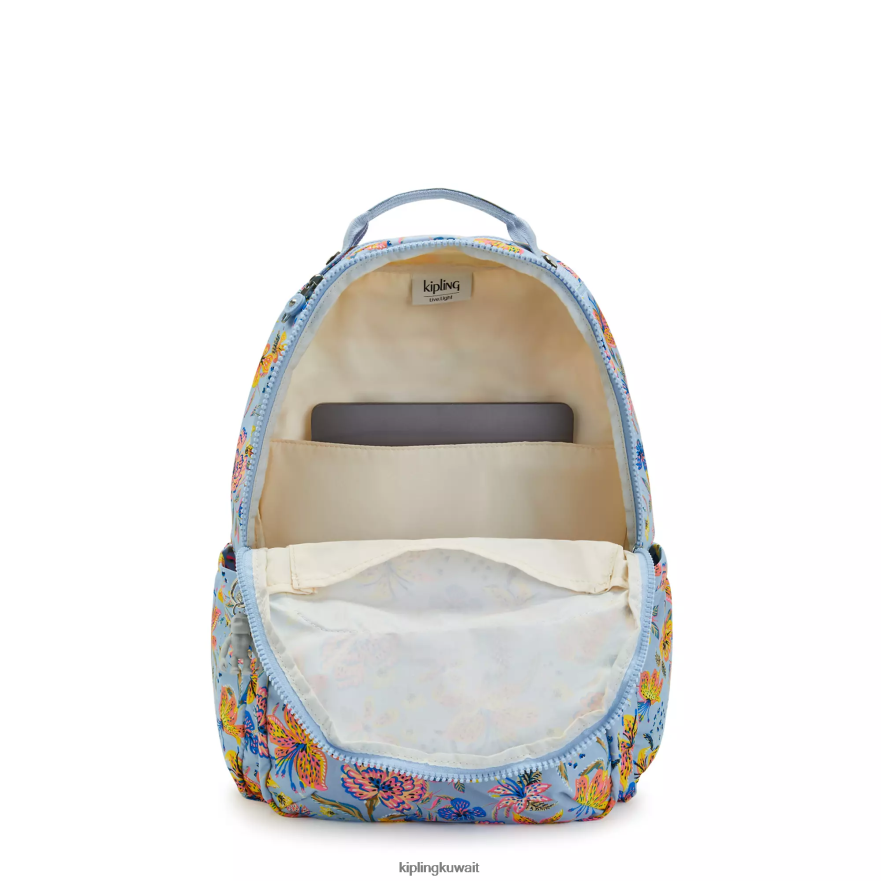 Kipling حقيبة ظهر للكمبيوتر المحمول كبيرة الحجم مطبوعة 15 بوصة من سيول نحيف الزهور البرية ZR2RH346 حقائب ظهر للكمبيوتر المحمول