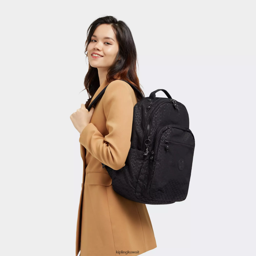 Kipling حقيبة ظهر للكمبيوتر المحمول كبيرة الحجم مطبوعة 15 بوصة من سيول نحيف توقيع منقوش ZR2RH369 حقائب ظهر للكمبيوتر المحمول