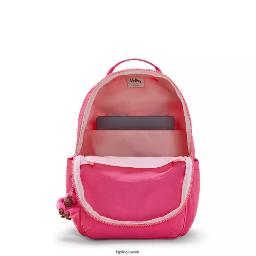 Kipling حقيبة كمبيوتر محمول كبيرة الحجم 15 بوصة من سيول نحيف وردي جديد ZR2RH428 حقائب ظهر للكمبيوتر المحمول