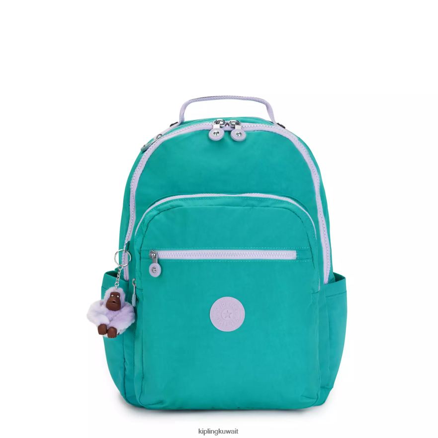 Kipling حقيبة كمبيوتر محمول كبيرة الحجم 15 بوصة من سيول نحيف سيرفر جرين ZR2RH429 حقائب ظهر للكمبيوتر المحمول