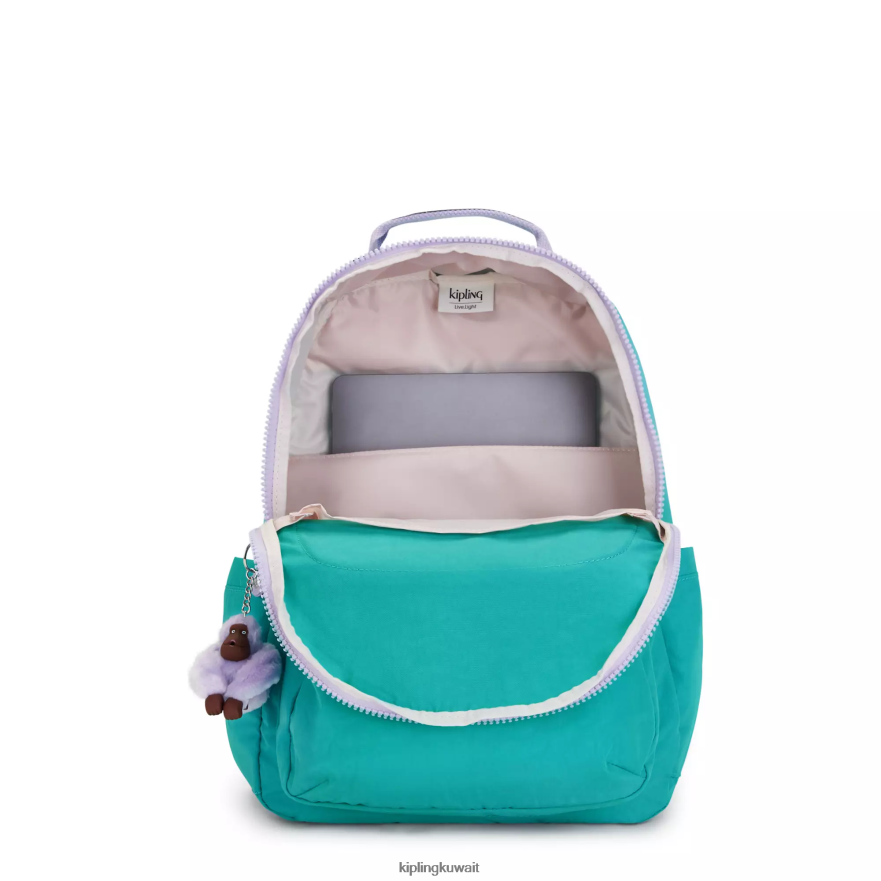 Kipling حقيبة كمبيوتر محمول كبيرة الحجم 15 بوصة من سيول نحيف سيرفر جرين ZR2RH429 حقائب ظهر للكمبيوتر المحمول