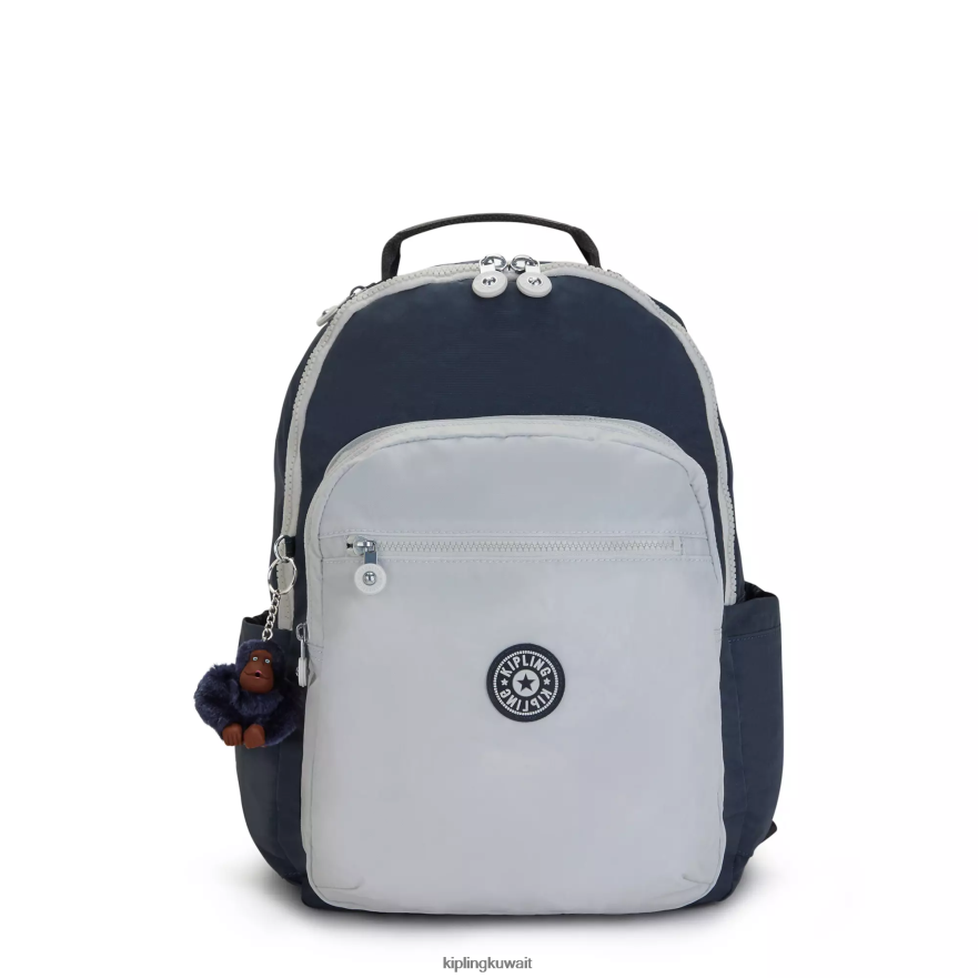 Kipling حقيبة كمبيوتر محمول كبيرة الحجم 15 بوصة من سيول نحيف أزرق رمادي حقيقي ZR2RH430 حقائب ظهر للكمبيوتر المحمول
