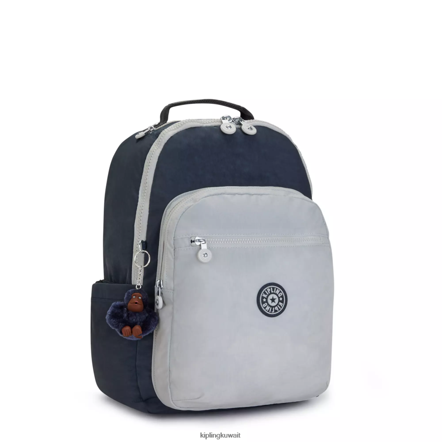 Kipling حقيبة كمبيوتر محمول كبيرة الحجم 15 بوصة من سيول نحيف أزرق رمادي حقيقي ZR2RH430 حقائب ظهر للكمبيوتر المحمول