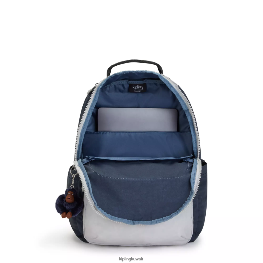 Kipling حقيبة كمبيوتر محمول كبيرة الحجم 15 بوصة من سيول نحيف أزرق رمادي حقيقي ZR2RH430 حقائب ظهر للكمبيوتر المحمول