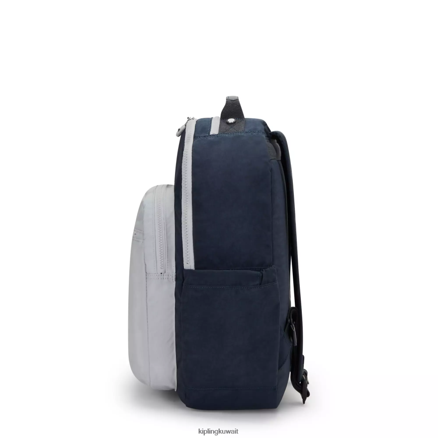 Kipling حقيبة كمبيوتر محمول كبيرة الحجم 15 بوصة من سيول نحيف أزرق رمادي حقيقي ZR2RH430 حقائب ظهر للكمبيوتر المحمول