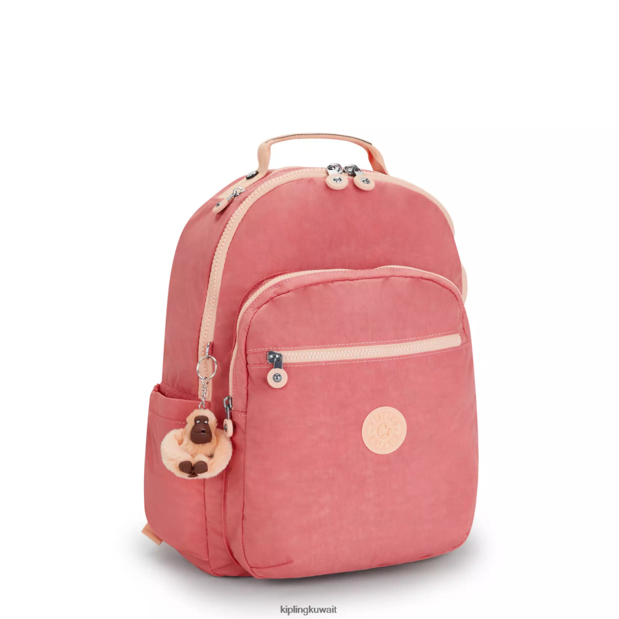 Kipling حقيبة كمبيوتر محمول كبيرة الحجم 15 بوصة من سيول نحيف الفرح الوردي ZR2RH433 حقائب ظهر للكمبيوتر المحمول