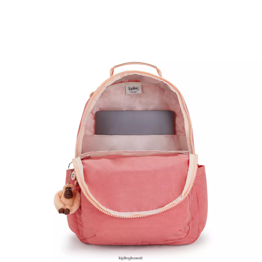 Kipling حقيبة كمبيوتر محمول كبيرة الحجم 15 بوصة من سيول نحيف الفرح الوردي ZR2RH433 حقائب ظهر للكمبيوتر المحمول