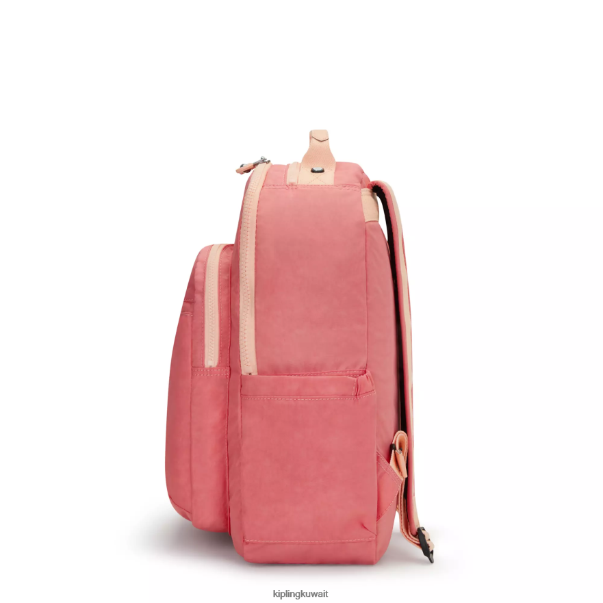 Kipling حقيبة كمبيوتر محمول كبيرة الحجم 15 بوصة من سيول نحيف الفرح الوردي ZR2RH433 حقائب ظهر للكمبيوتر المحمول