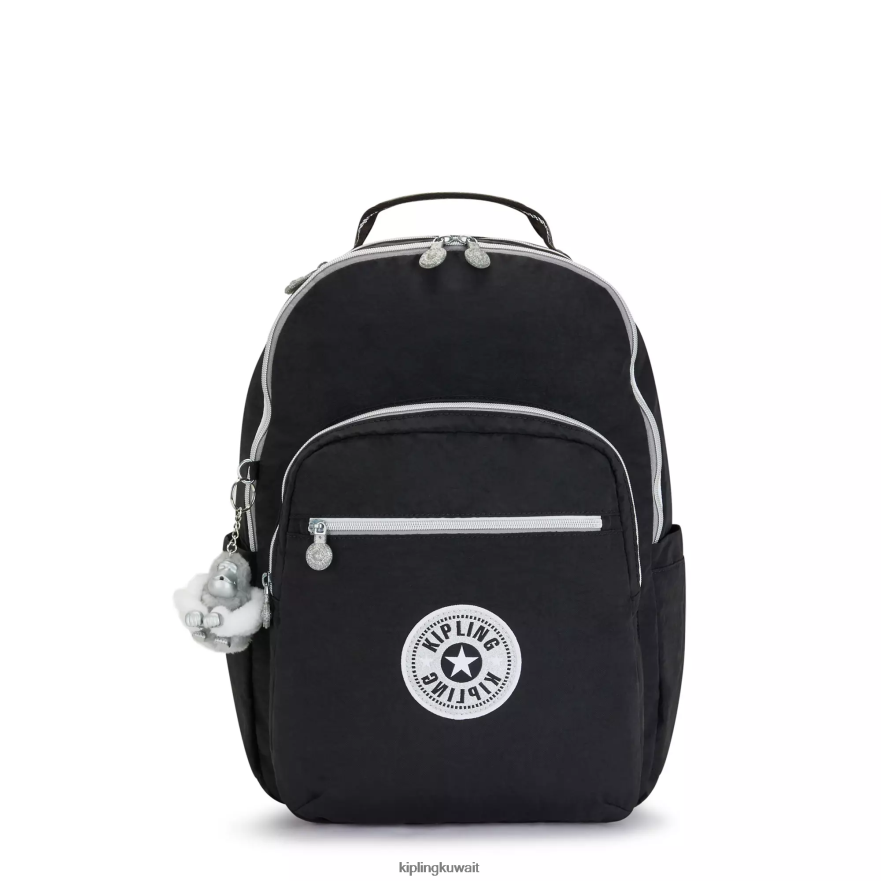 Kipling حقيبة كمبيوتر محمول كبيرة الحجم 15 بوصة من سيول نحيف متعة حقيقية سوداء ZR2RH442 حقائب ظهر للكمبيوتر المحمول