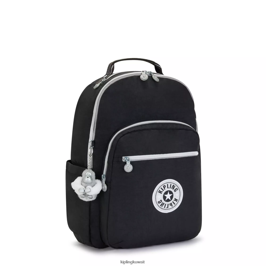 Kipling حقيبة كمبيوتر محمول كبيرة الحجم 15 بوصة من سيول نحيف متعة حقيقية سوداء ZR2RH442 حقائب ظهر للكمبيوتر المحمول