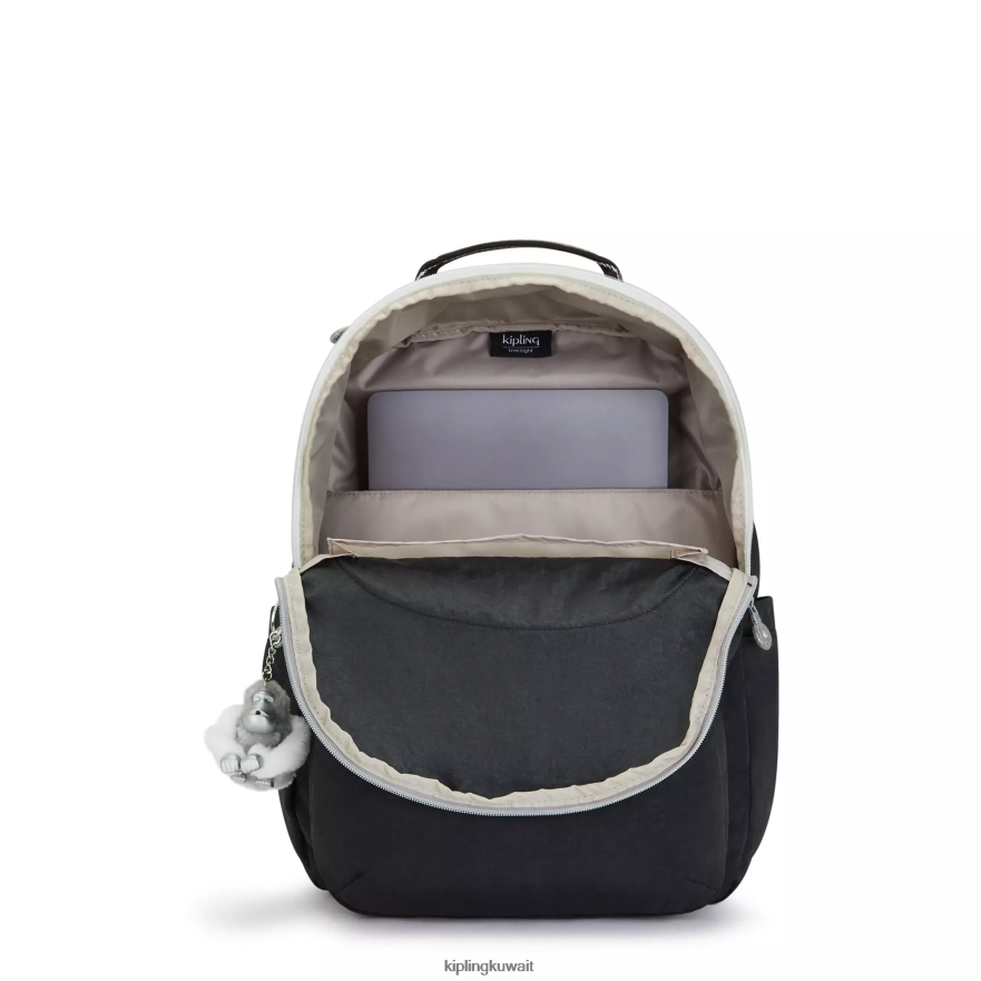 Kipling حقيبة كمبيوتر محمول كبيرة الحجم 15 بوصة من سيول نحيف متعة حقيقية سوداء ZR2RH442 حقائب ظهر للكمبيوتر المحمول