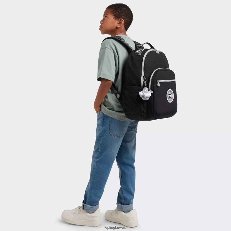 Kipling حقيبة كمبيوتر محمول كبيرة الحجم 15 بوصة من سيول نحيف متعة حقيقية سوداء ZR2RH442 حقائب ظهر للكمبيوتر المحمول