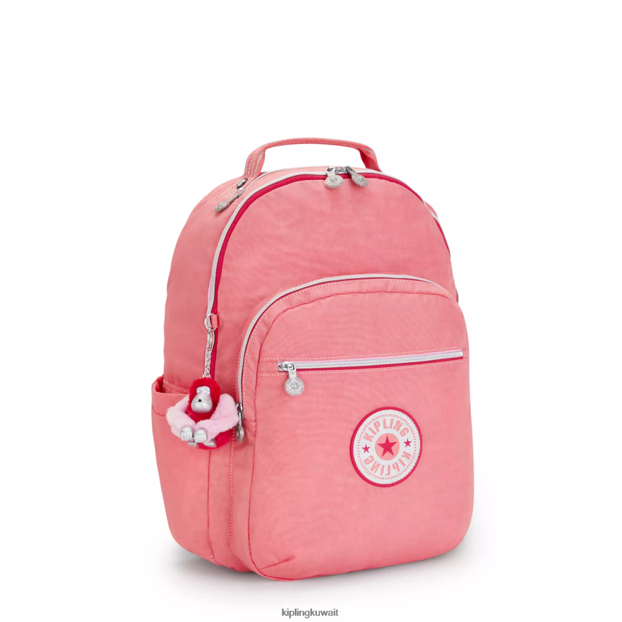 Kipling حقيبة كمبيوتر محمول كبيرة الحجم 15 بوصة من سيول نحيف المرح الوردي المرح ZR2RH443 حقائب ظهر للكمبيوتر المحمول