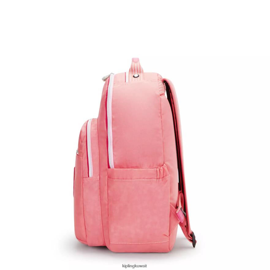 Kipling حقيبة كمبيوتر محمول كبيرة الحجم 15 بوصة من سيول نحيف المرح الوردي المرح ZR2RH443 حقائب ظهر للكمبيوتر المحمول