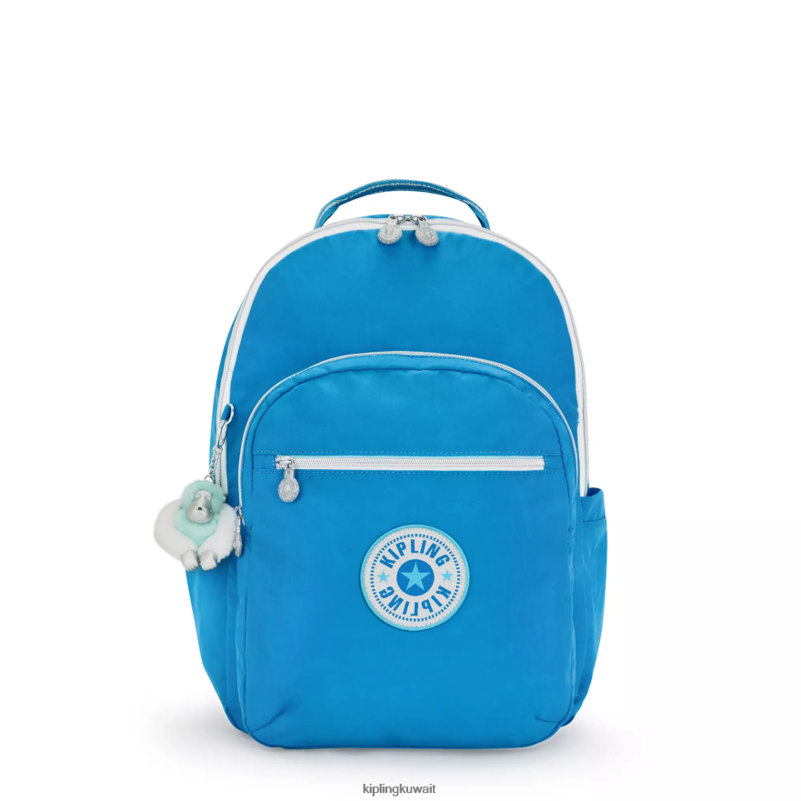 Kipling حقيبة كمبيوتر محمول كبيرة الحجم 15 بوصة من سيول نحيف متعة زرقاء حريصة ZR2RH444 حقائب ظهر للكمبيوتر المحمول