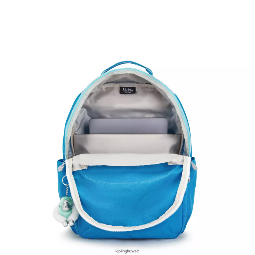 Kipling حقيبة كمبيوتر محمول كبيرة الحجم 15 بوصة من سيول نحيف متعة زرقاء حريصة ZR2RH444 حقائب ظهر للكمبيوتر المحمول