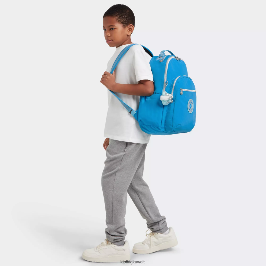Kipling حقيبة كمبيوتر محمول كبيرة الحجم 15 بوصة من سيول نحيف متعة زرقاء حريصة ZR2RH444 حقائب ظهر للكمبيوتر المحمول