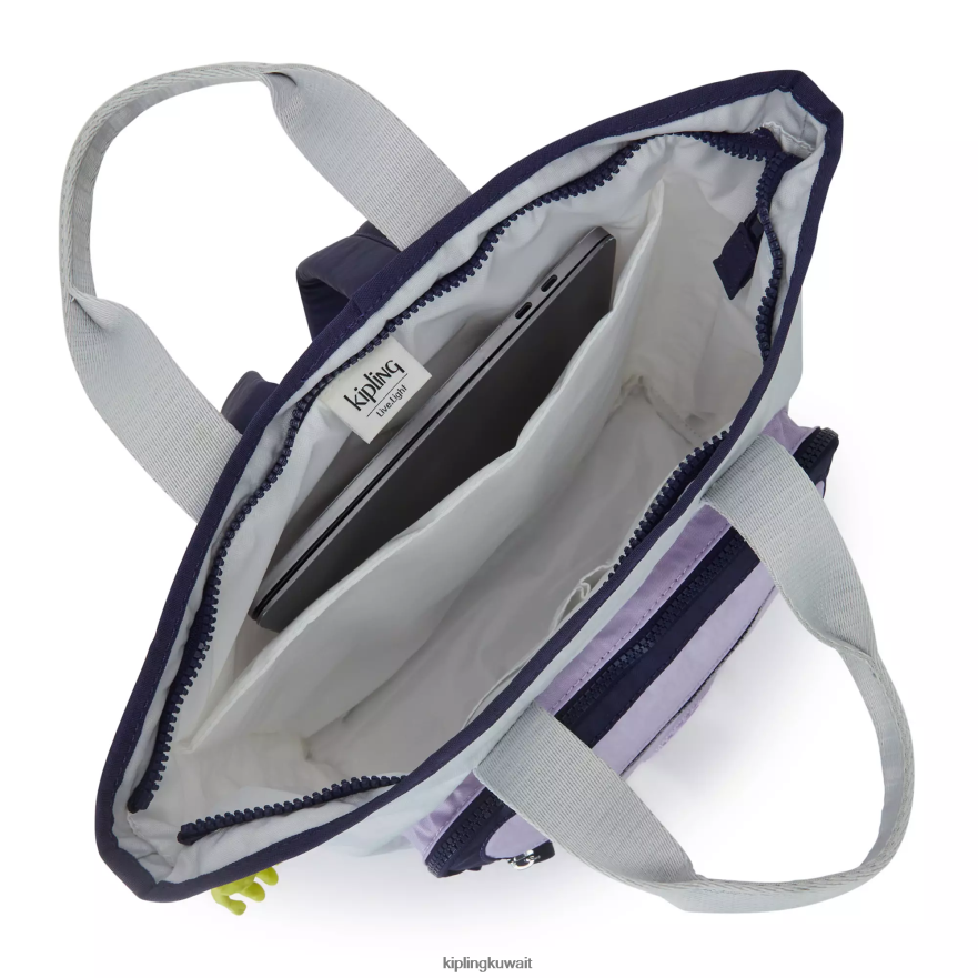 Kipling حقيبة ظهر للكمبيوتر المحمول مقاس 15 بوصة من سيا نحيف كتلة أرجوانية رمادية ZR2RH446 حقائب ظهر للكمبيوتر المحمول
