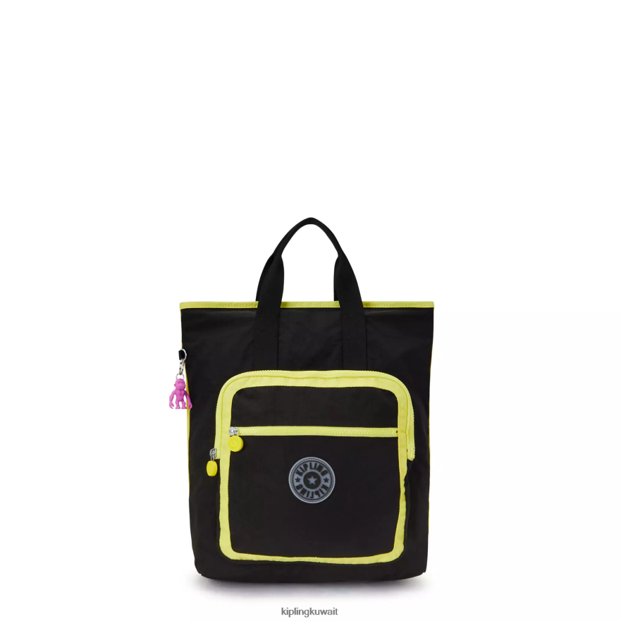 Kipling حقيبة ظهر للكمبيوتر المحمول مقاس 15 بوصة من سيا نحيف الجير الأسود الحقيقي ZR2RH447 حقائب ظهر للكمبيوتر المحمول