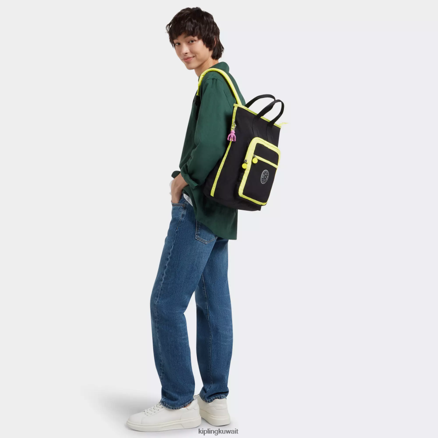 Kipling حقيبة ظهر للكمبيوتر المحمول مقاس 15 بوصة من سيا نحيف الجير الأسود الحقيقي ZR2RH447 حقائب ظهر للكمبيوتر المحمول