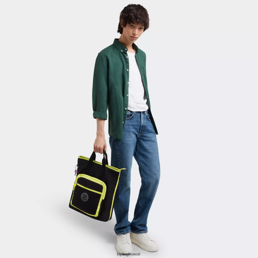 Kipling حقيبة ظهر للكمبيوتر المحمول مقاس 15 بوصة من سيا نحيف الجير الأسود الحقيقي ZR2RH447 حقائب ظهر للكمبيوتر المحمول