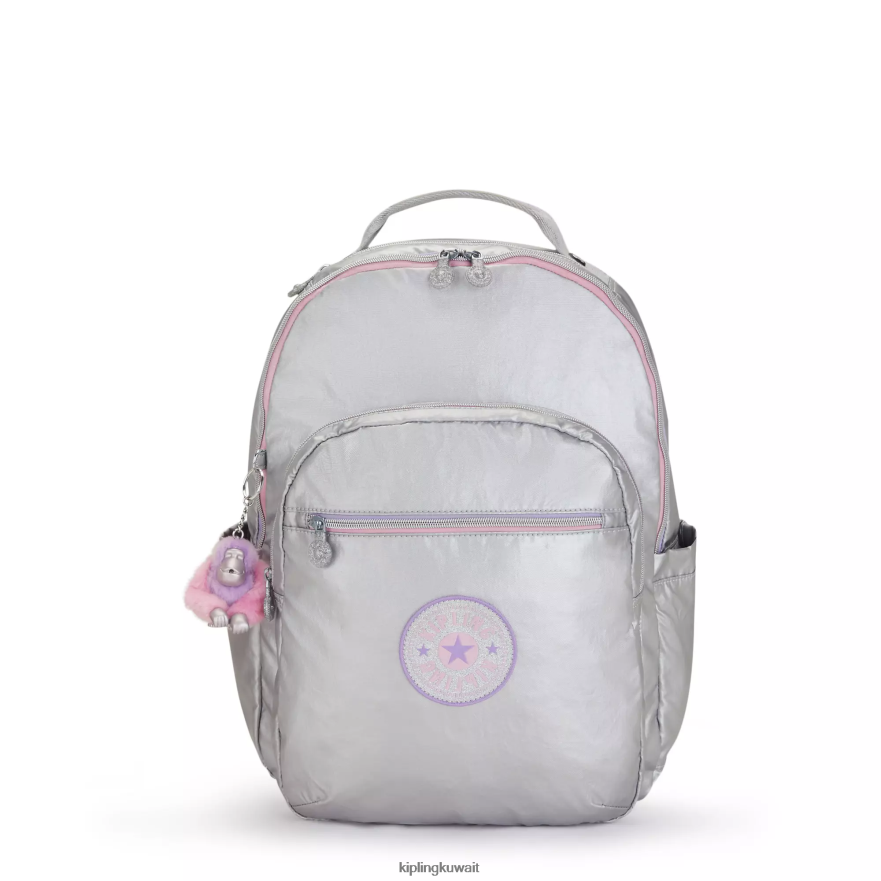 Kipling حقيبة ظهر للكمبيوتر المحمول سيول كبيرة ميتاليك 15 بوصة نحيف متعة الحلوى المعدنية ZR2RH448 حقائب ظهر للكمبيوتر المحمول