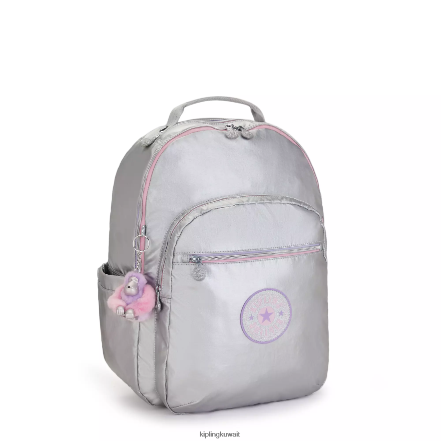 Kipling حقيبة ظهر للكمبيوتر المحمول سيول كبيرة ميتاليك 15 بوصة نحيف متعة الحلوى المعدنية ZR2RH448 حقائب ظهر للكمبيوتر المحمول
