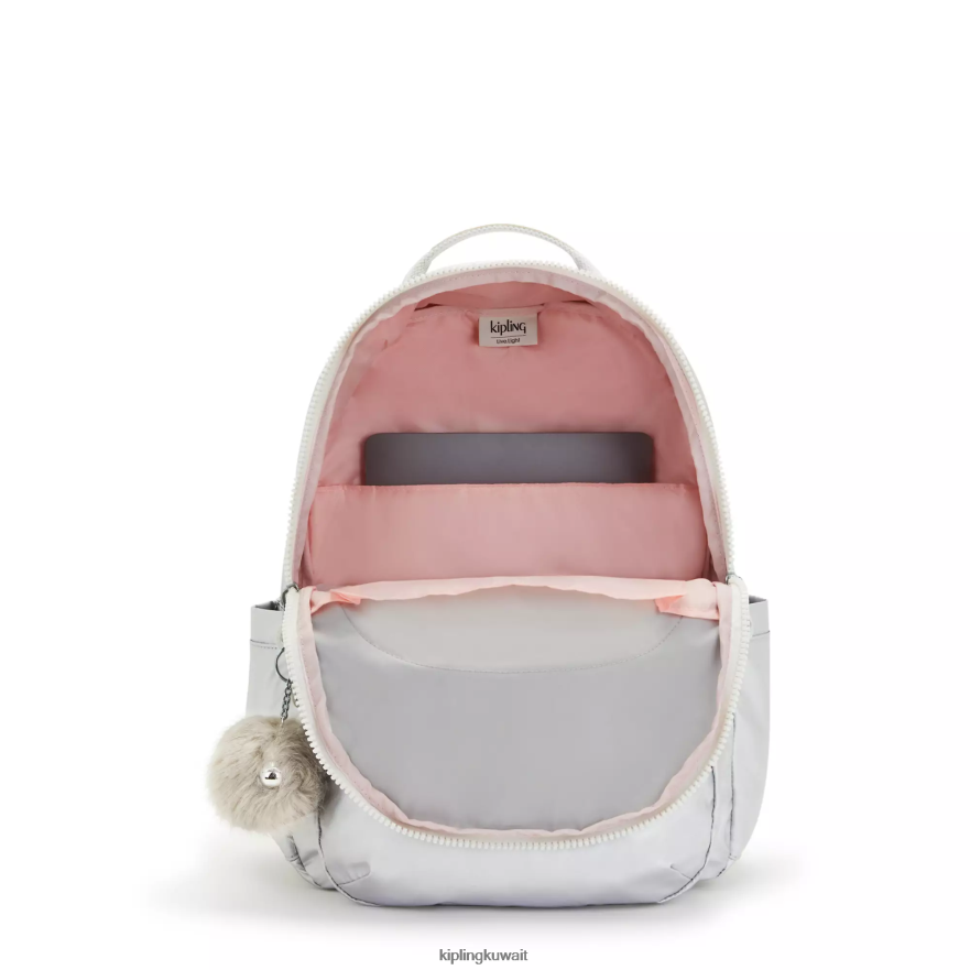 Kipling حقيبة ظهر للكمبيوتر المحمول سيول كبيرة ميتاليك 15 بوصة نحيف حلوى معدنية ZR2RH458 حقائب ظهر للكمبيوتر المحمول