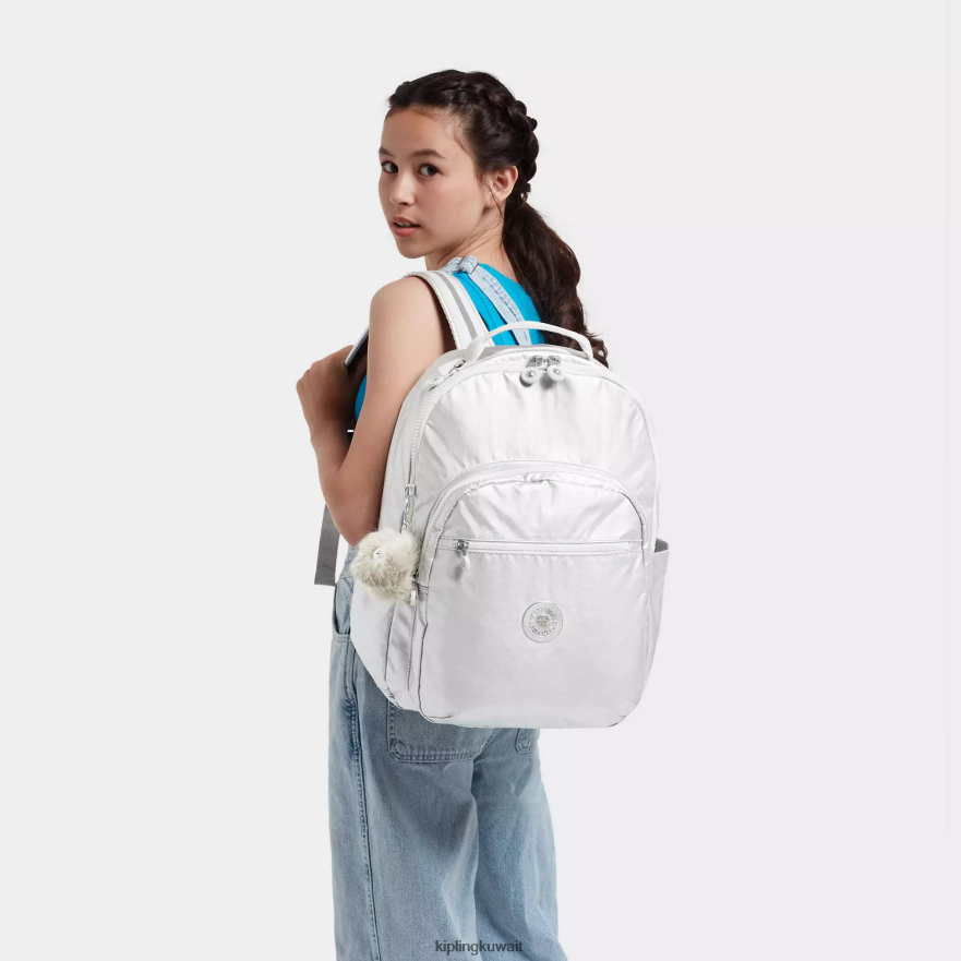 Kipling حقيبة ظهر للكمبيوتر المحمول سيول كبيرة ميتاليك 15 بوصة نحيف حلوى معدنية ZR2RH458 حقائب ظهر للكمبيوتر المحمول