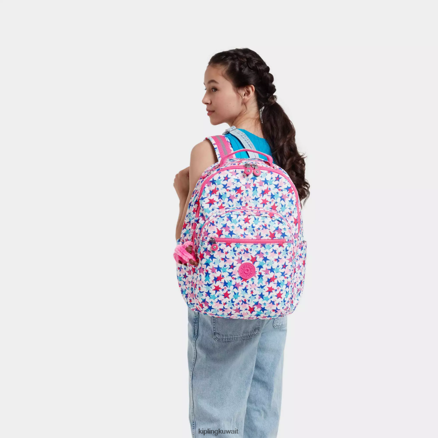Kipling حقيبة ظهر للكمبيوتر المحمول كبيرة الحجم مطبوعة 15 بوصة من سيول نحيف نجوم الخشخاش ZR2RH462 حقائب ظهر للكمبيوتر المحمول