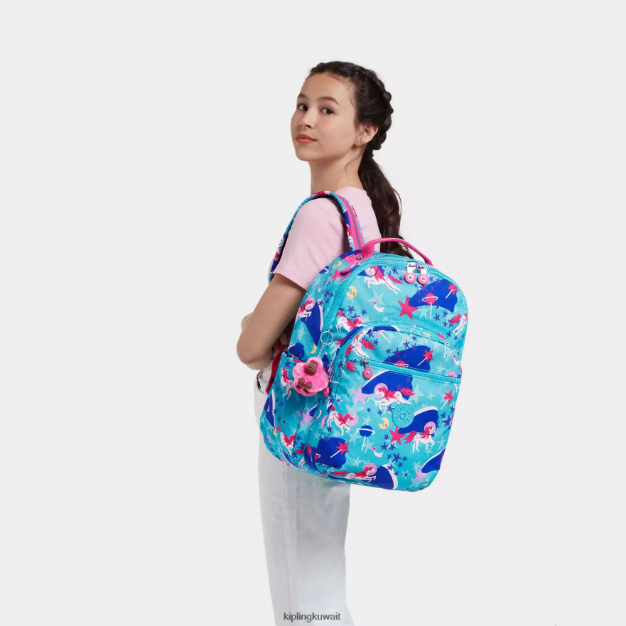 Kipling حقيبة ظهر للكمبيوتر المحمول كبيرة الحجم مطبوعة 15 بوصة من سيول نحيف حيدات الفضاء ZR2RH463 حقائب ظهر للكمبيوتر المحمول