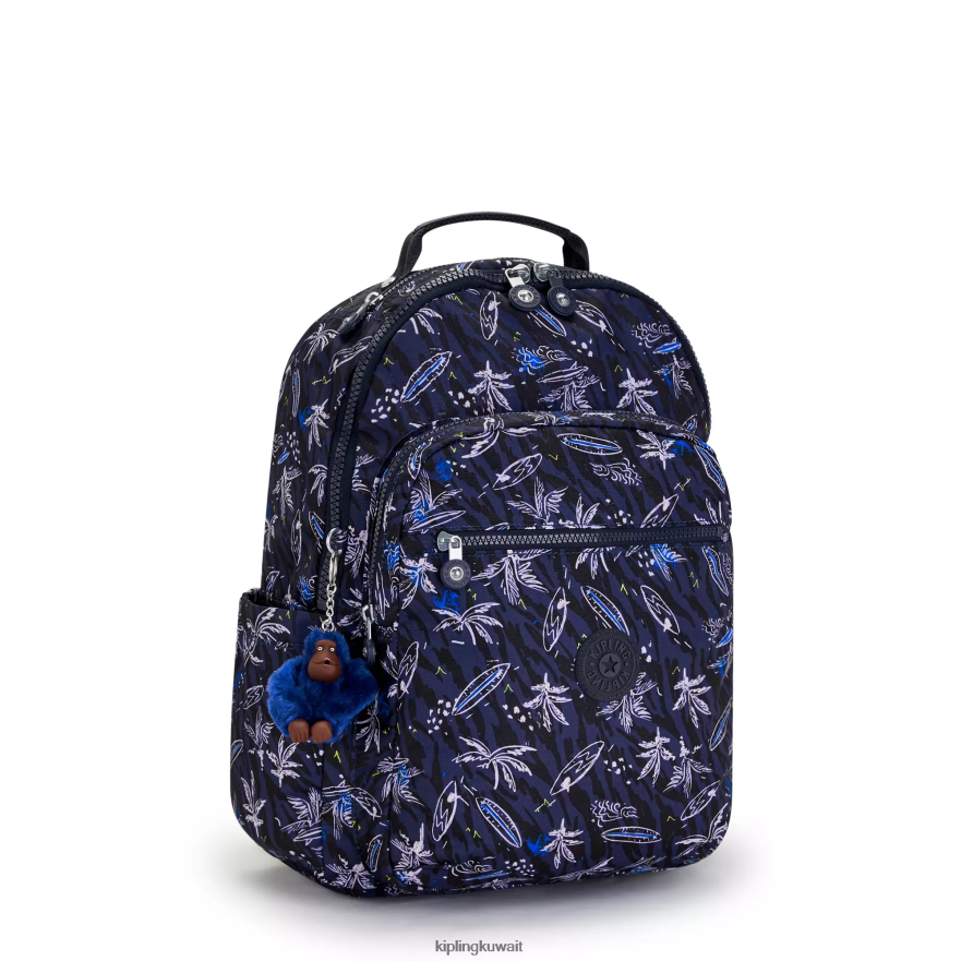 Kipling حقيبة ظهر للكمبيوتر المحمول كبيرة الحجم مطبوعة 15 بوصة من سيول نحيف تصفح طباعة البحر ZR2RH464 حقائب ظهر للكمبيوتر المحمول