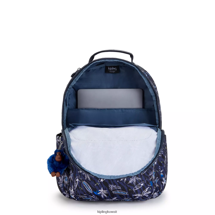 Kipling حقيبة ظهر للكمبيوتر المحمول كبيرة الحجم مطبوعة 15 بوصة من سيول نحيف تصفح طباعة البحر ZR2RH464 حقائب ظهر للكمبيوتر المحمول