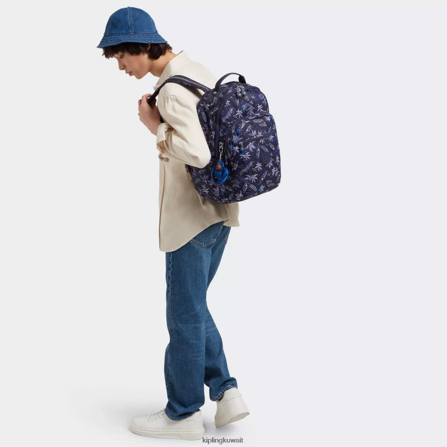 Kipling حقيبة ظهر للكمبيوتر المحمول كبيرة الحجم مطبوعة 15 بوصة من سيول نحيف تصفح طباعة البحر ZR2RH464 حقائب ظهر للكمبيوتر المحمول
