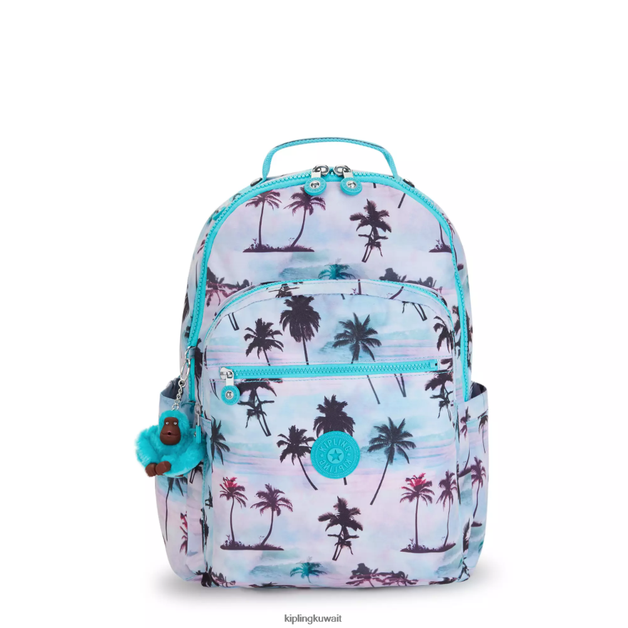Kipling حقيبة ظهر للكمبيوتر المحمول كبيرة الحجم مطبوعة 15 بوصة من سيول نحيف طباعة النخيل الظل ZR2RH465 حقائب ظهر للكمبيوتر المحمول