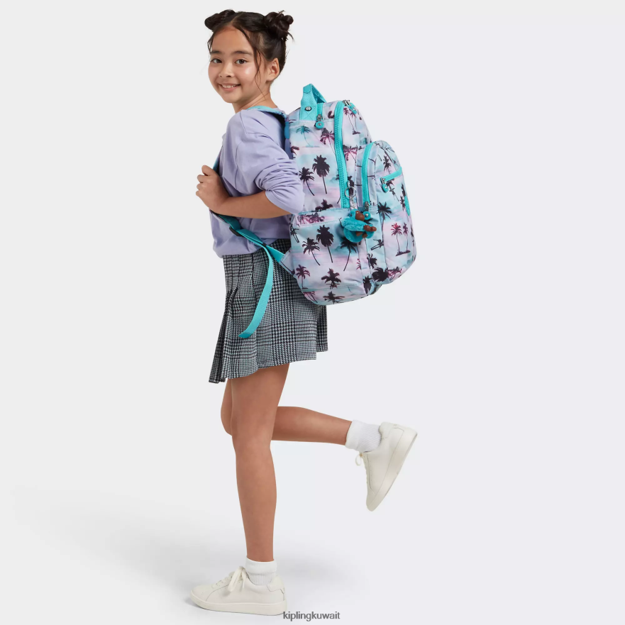 Kipling حقيبة ظهر للكمبيوتر المحمول كبيرة الحجم مطبوعة 15 بوصة من سيول نحيف طباعة النخيل الظل ZR2RH465 حقائب ظهر للكمبيوتر المحمول