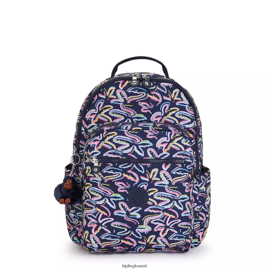 Kipling حقيبة ظهر للكمبيوتر المحمول كبيرة الحجم مطبوعة 15 بوصة من سيول نحيف طباعة العيد النخيل ZR2RH466 حقائب ظهر للكمبيوتر المحمول