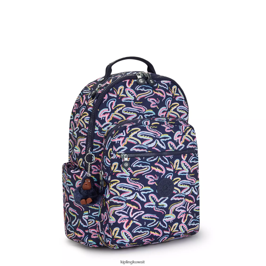 Kipling حقيبة ظهر للكمبيوتر المحمول كبيرة الحجم مطبوعة 15 بوصة من سيول نحيف طباعة العيد النخيل ZR2RH466 حقائب ظهر للكمبيوتر المحمول