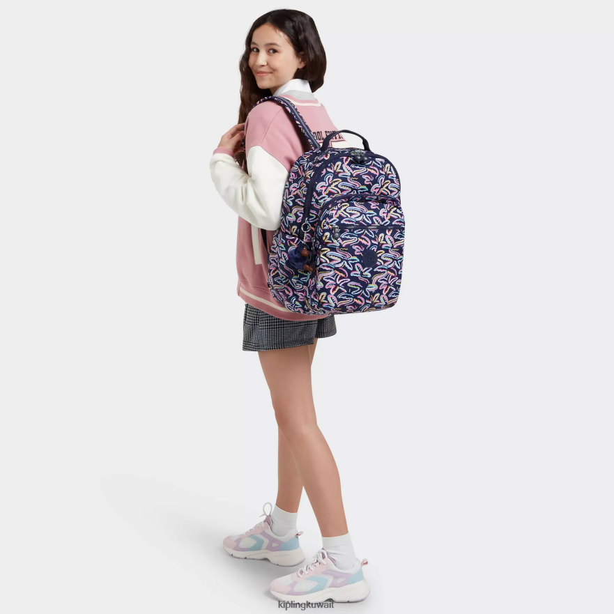 Kipling حقيبة ظهر للكمبيوتر المحمول كبيرة الحجم مطبوعة 15 بوصة من سيول نحيف طباعة العيد النخيل ZR2RH466 حقائب ظهر للكمبيوتر المحمول