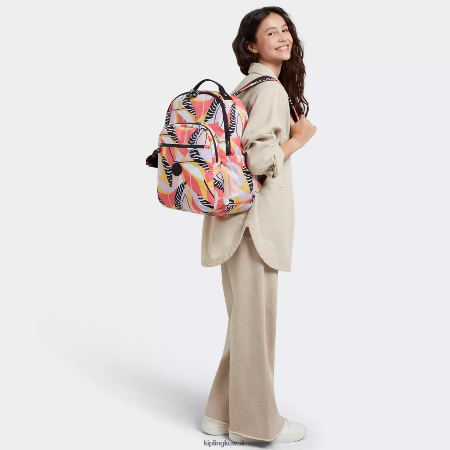 Kipling حقيبة ظهر للكمبيوتر المحمول كبيرة الحجم مطبوعة 15 بوصة من سيول نحيف إجازة مجردة ZR2RH468 حقائب ظهر للكمبيوتر المحمول