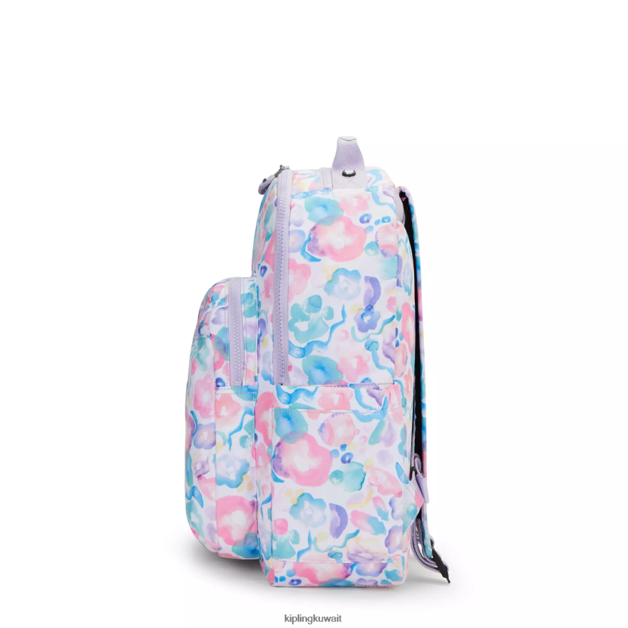 Kipling حقيبة ظهر للكمبيوتر المحمول كبيرة الحجم مطبوعة 15 بوصة من سيول نحيف زهور أكوا ZR2RH469 حقائب ظهر للكمبيوتر المحمول