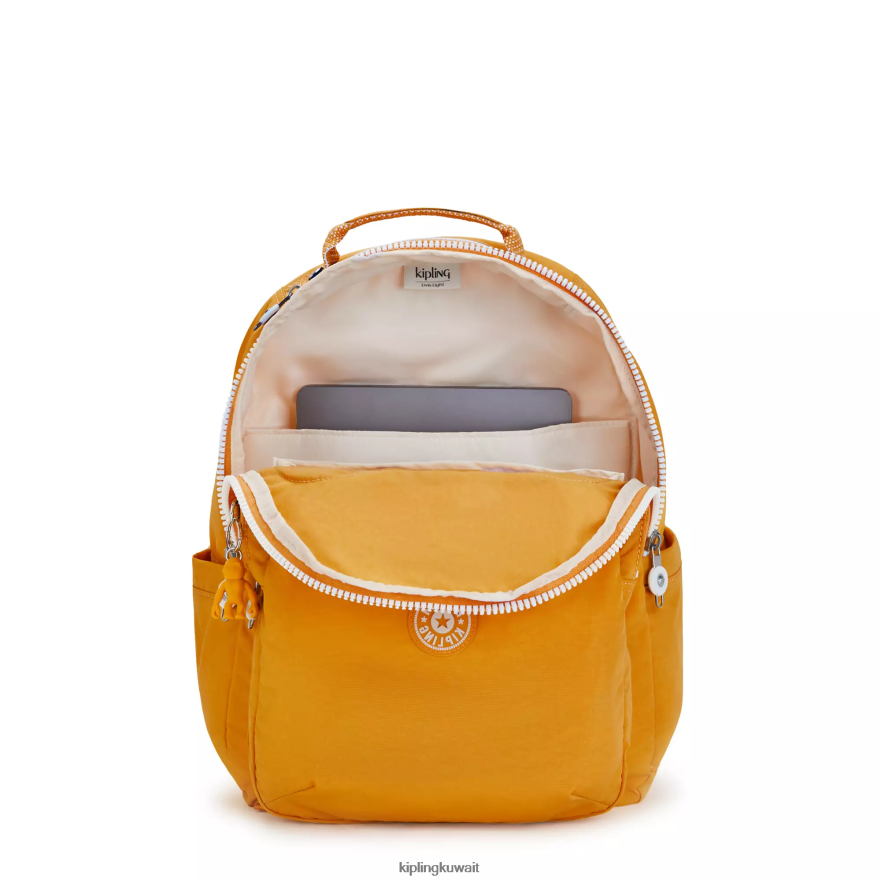 Kipling حقيبة كمبيوتر محمول كبيرة الحجم 15 بوصة من سيول نحيف أصفر سريع ZR2RH472 حقائب ظهر للكمبيوتر المحمول