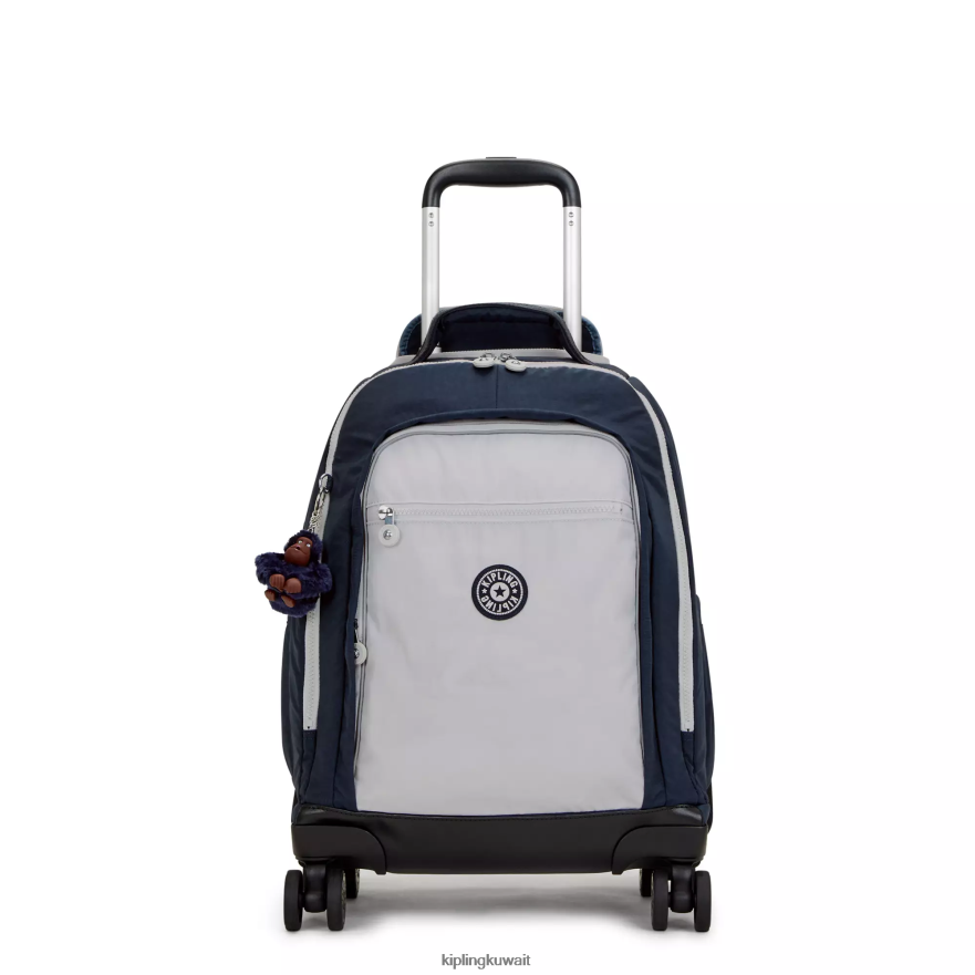 Kipling حقيبة ظهر جديدة للكمبيوتر المحمول زيا 15 بوصة نحيف أزرق رمادي حقيقي ZR2RH479 حقائب ظهر متدحرجة